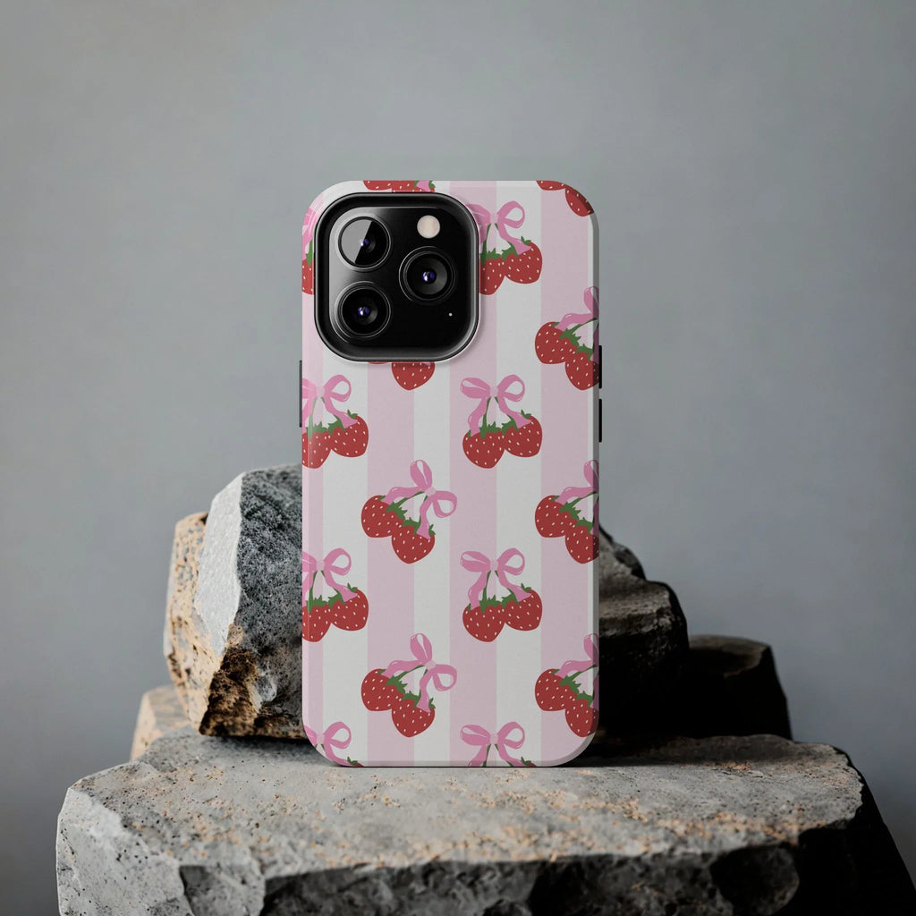 Strawberry Cherries Phone Case (Apple & Android) - Pink Sweetheart