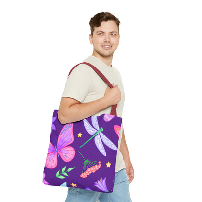 Purple Butterfly Forest Tote Bag