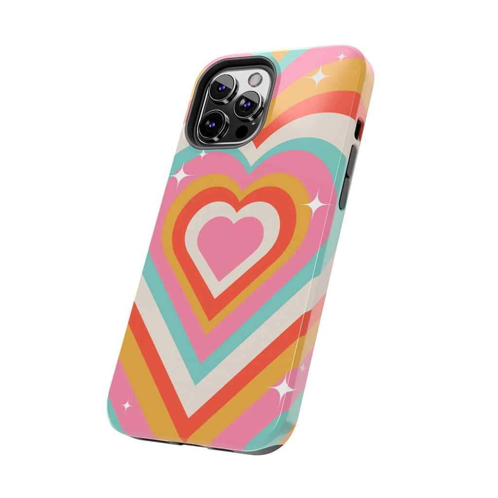 Psychedelic Hearts Phone Case (Apple & Android) - Pink Sweetheart