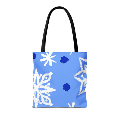 Blue Winter Snowflakes Tote Bag