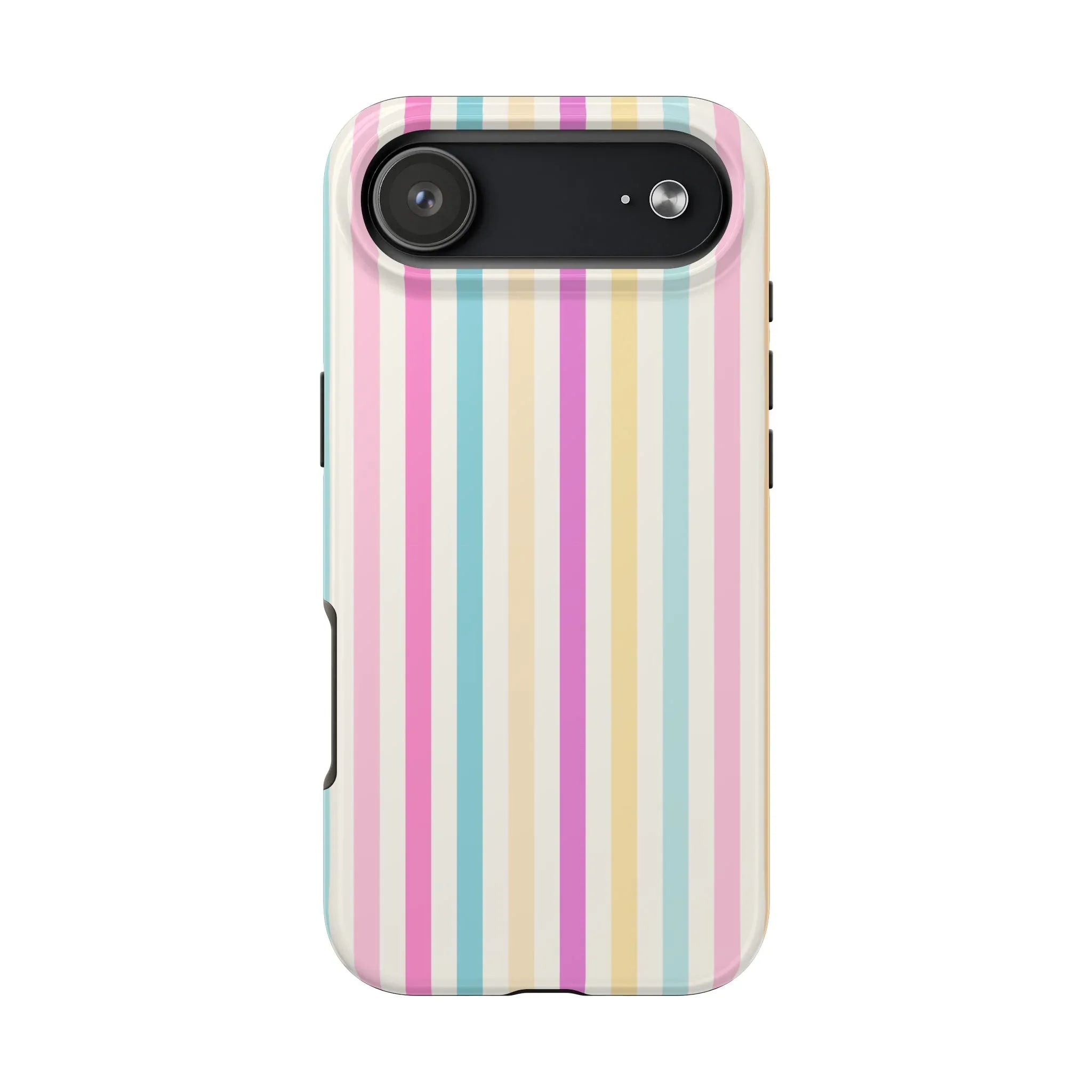 Pastel Candy Stripes Phone Cases (Apple & Android) - Pink Sweetheart