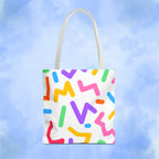 Colorful Doodle Zig Zags Tote Bag