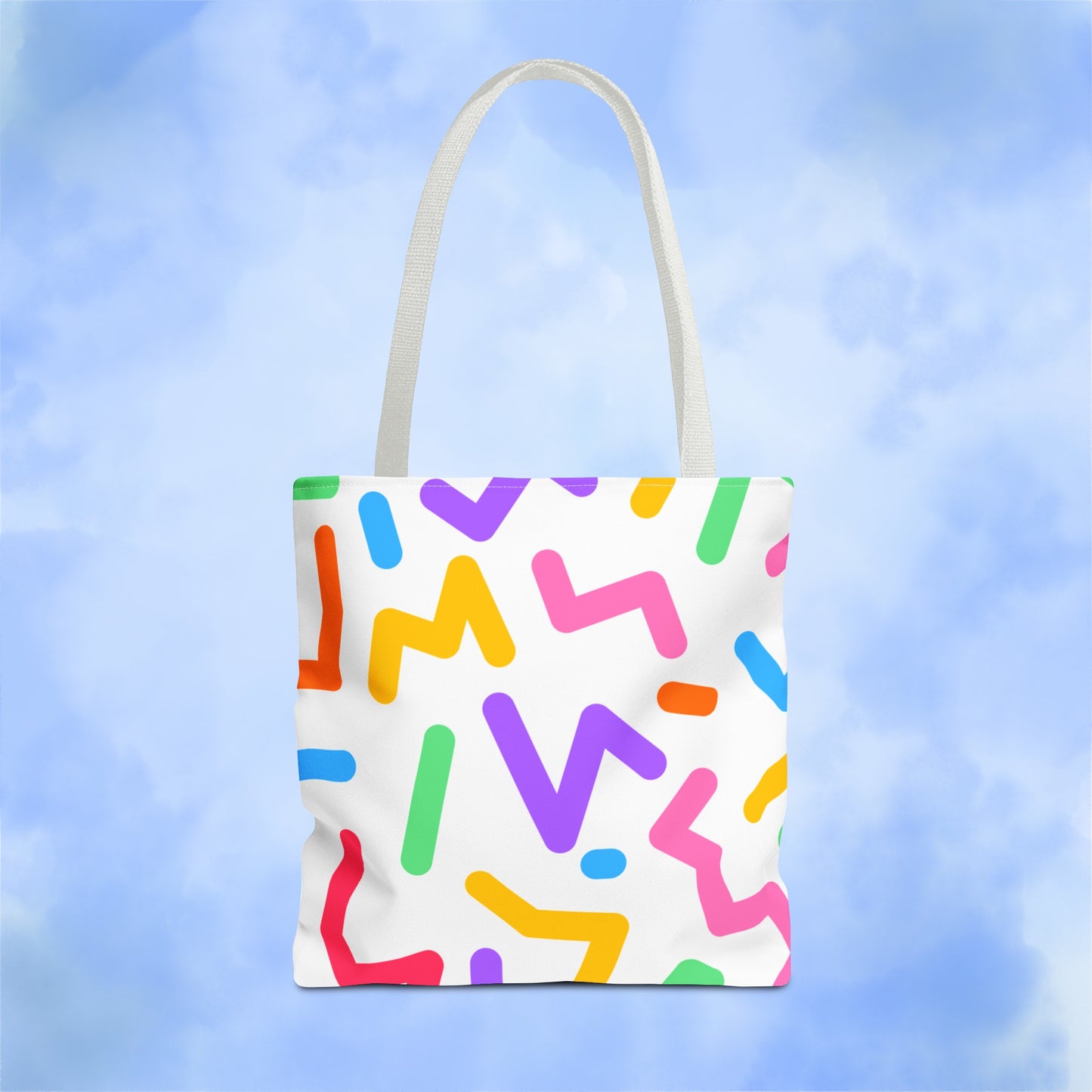 Colorful Doodle Zig Zags Tote Bag