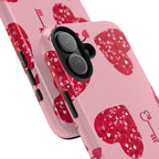 Sparkling Red Hearts Phone Case (Apple & Android) - Pink Sweetheart