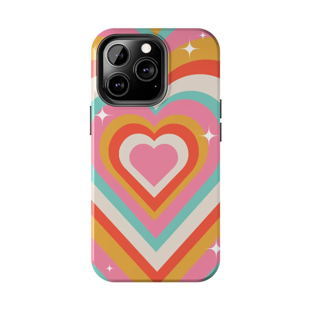 Psychedelic Hearts Phone Case (Apple & Android) - Pink Sweetheart