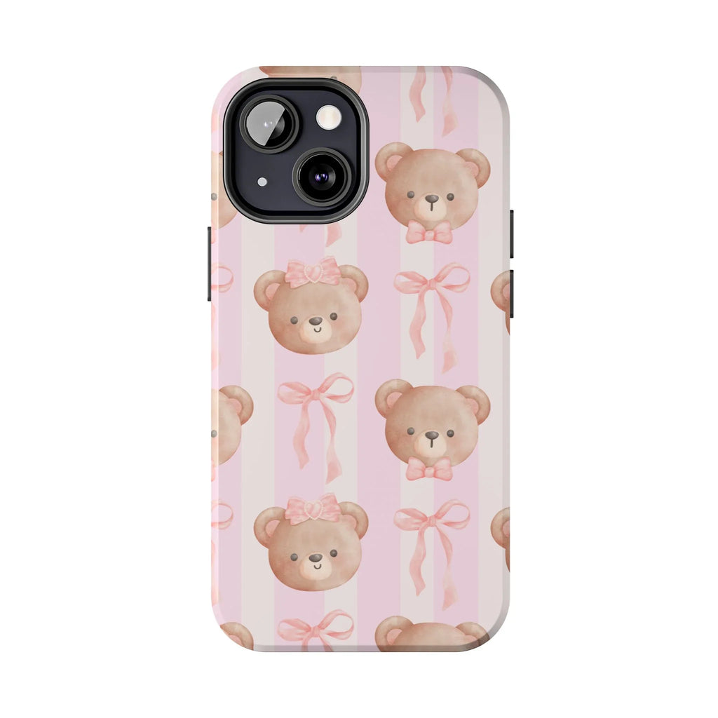 Cuddly Teddy Bear Phone Case (Apple & Android) - Pink Sweetheart