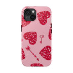 Sparkling Red Hearts Phone Case (Apple & Android)