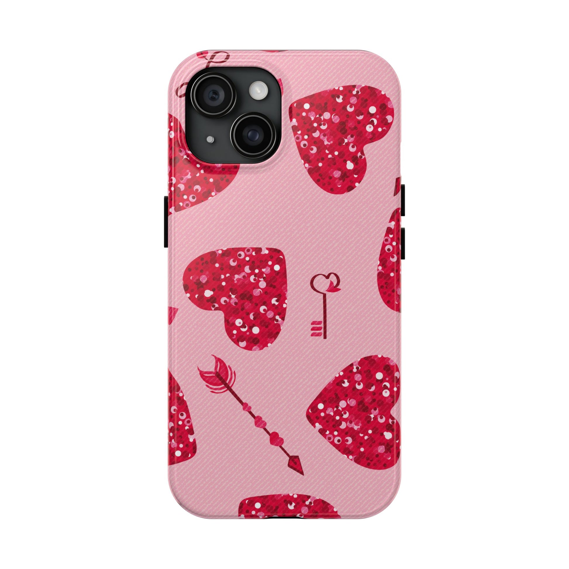 Sparkling Red Hearts Phone Case (Apple & Android)