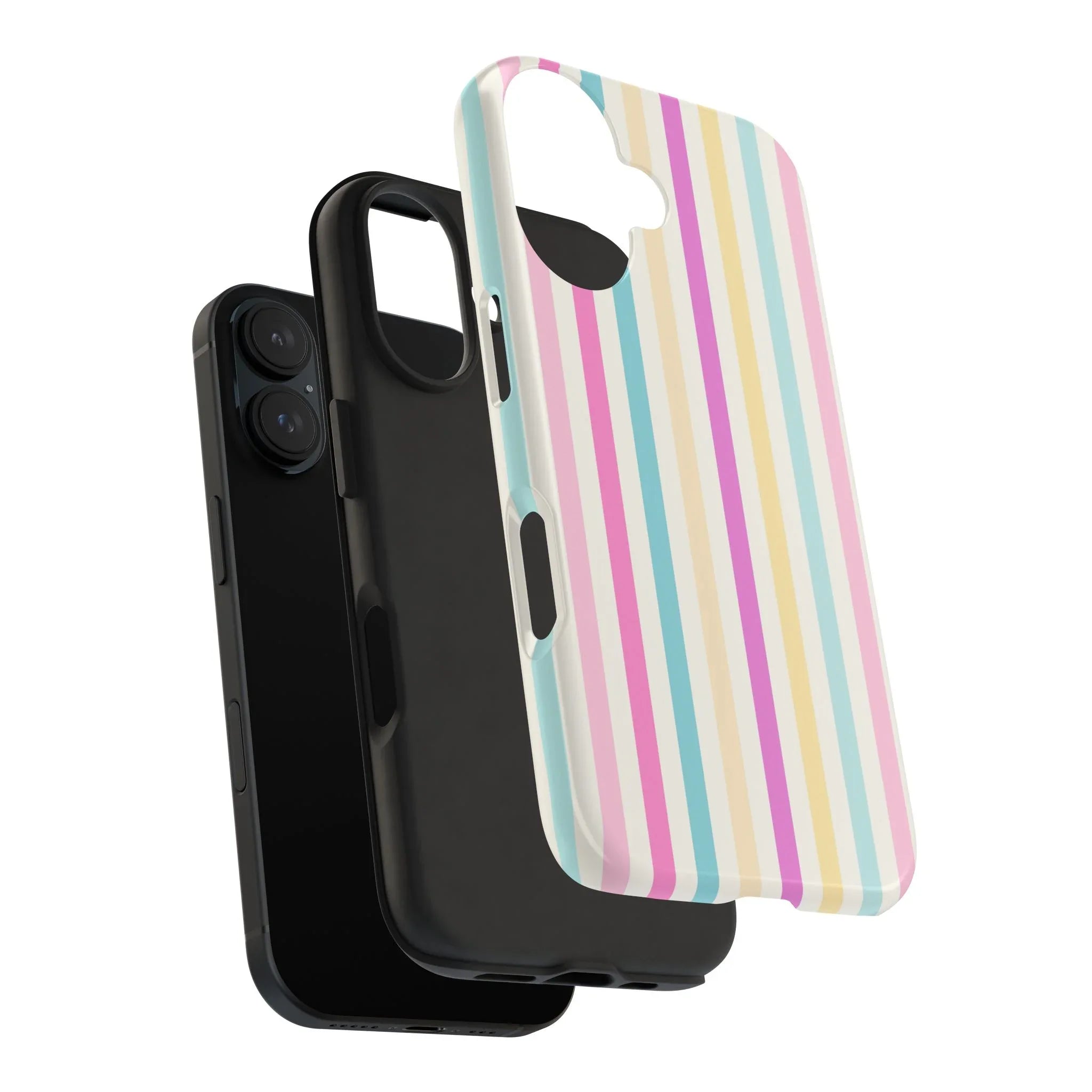 Pastel Candy Stripes Phone Cases (Apple & Android) - Pink Sweetheart