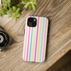 Pastel Candy Stripes Phone Cases (Apple & Android) - Pink Sweetheart