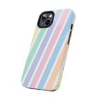 Pretty Pastel Lines Phone Case (Apple & Android) - Pink Sweetheart