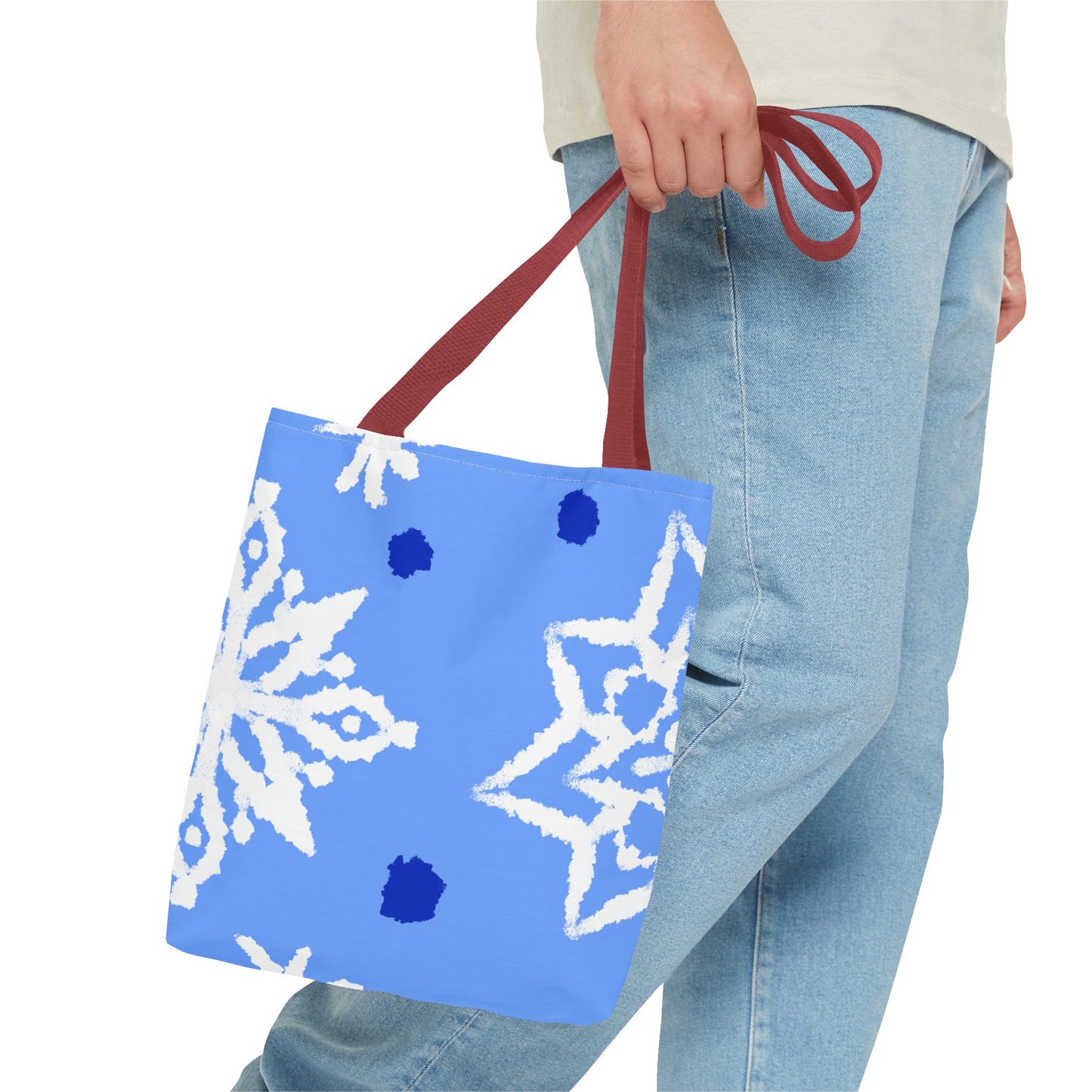 Blue Winter Snowflakes Tote Bag