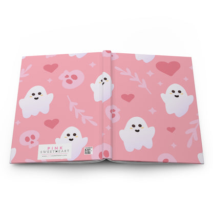 Fantasmas rosados ​​espeluznantes Cuaderno mate de tapa dura
