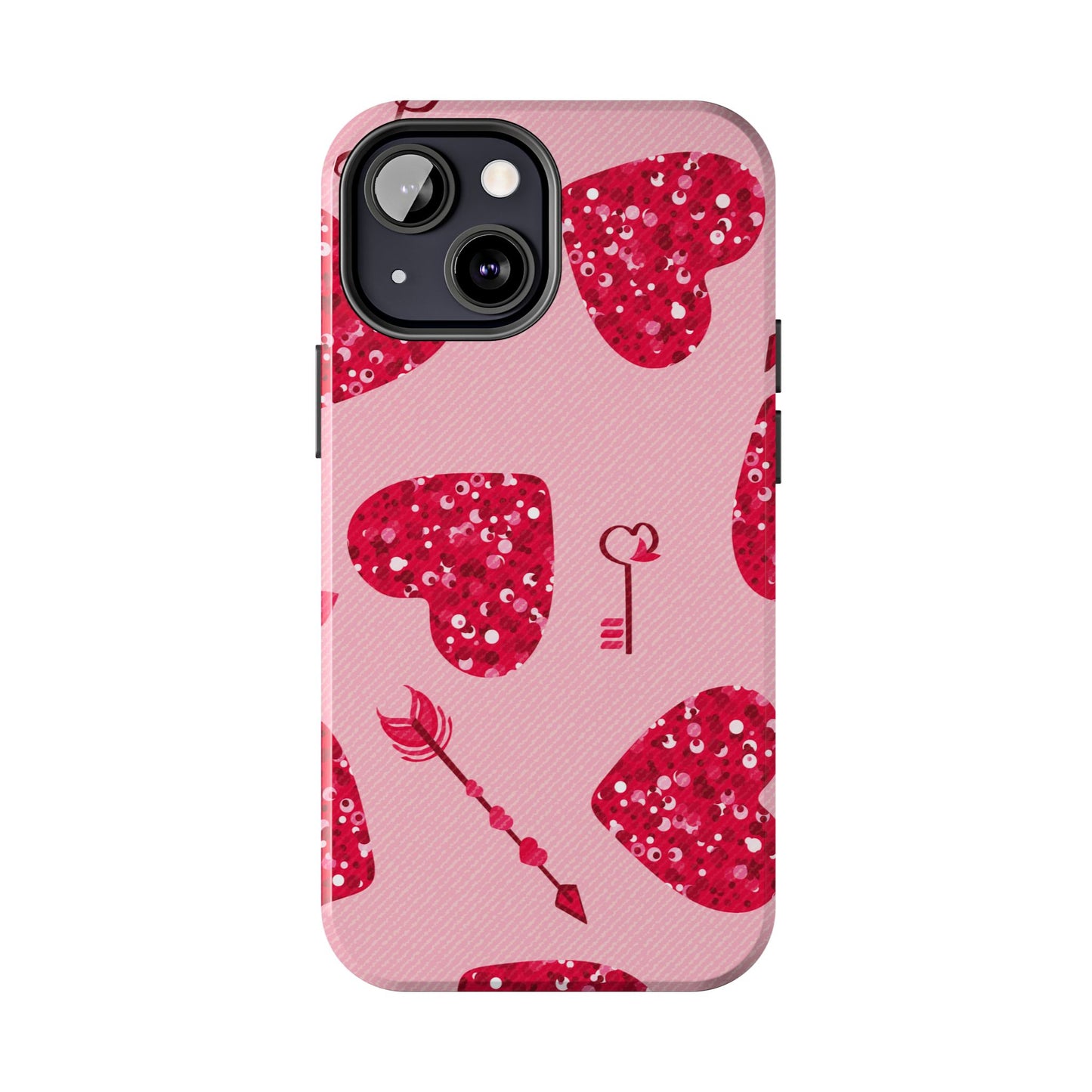 Sparkling Red Hearts Phone Case