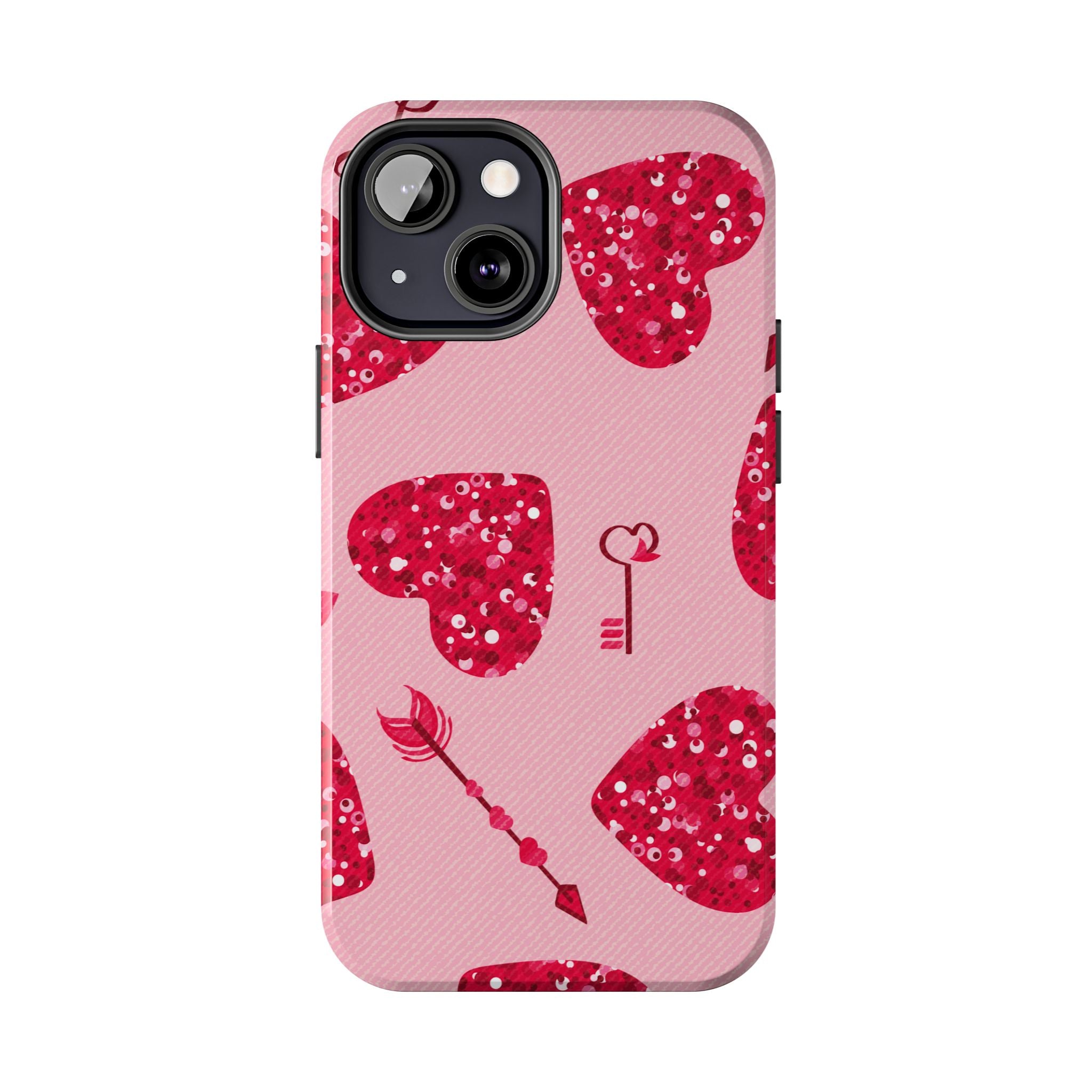 Sparkling Red Hearts Phone Case (Apple & Android)