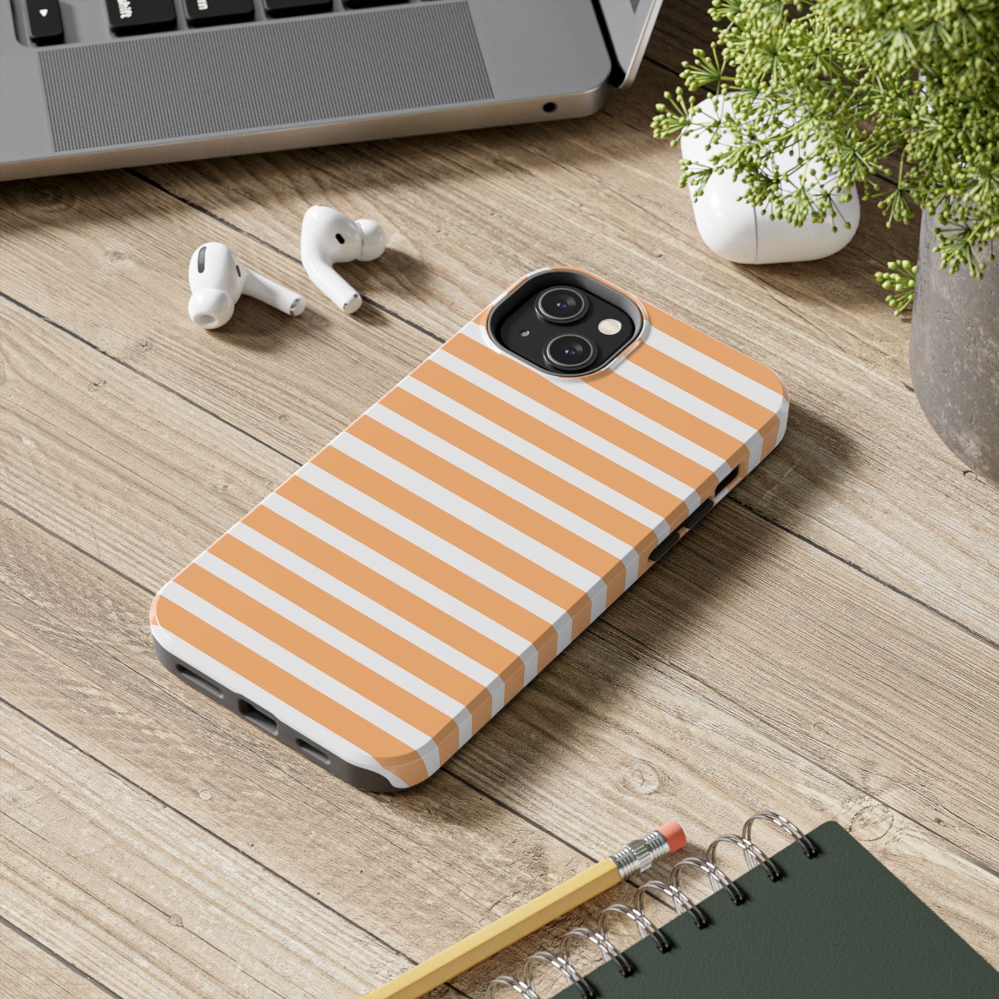 Orange Stripe Lines Phone Case (Apple & Android)