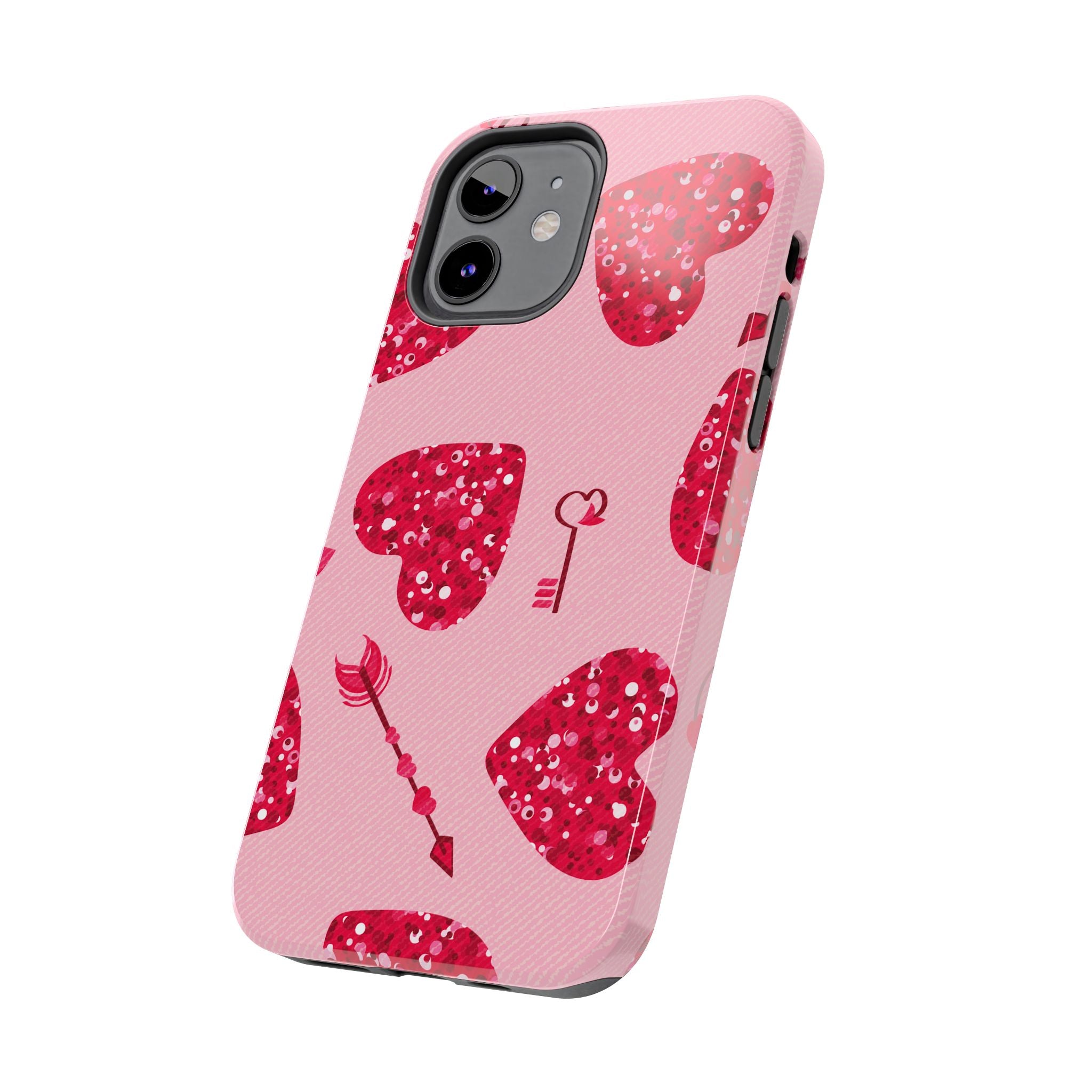 Sparkling Red Hearts Phone Case (Apple & Android)
