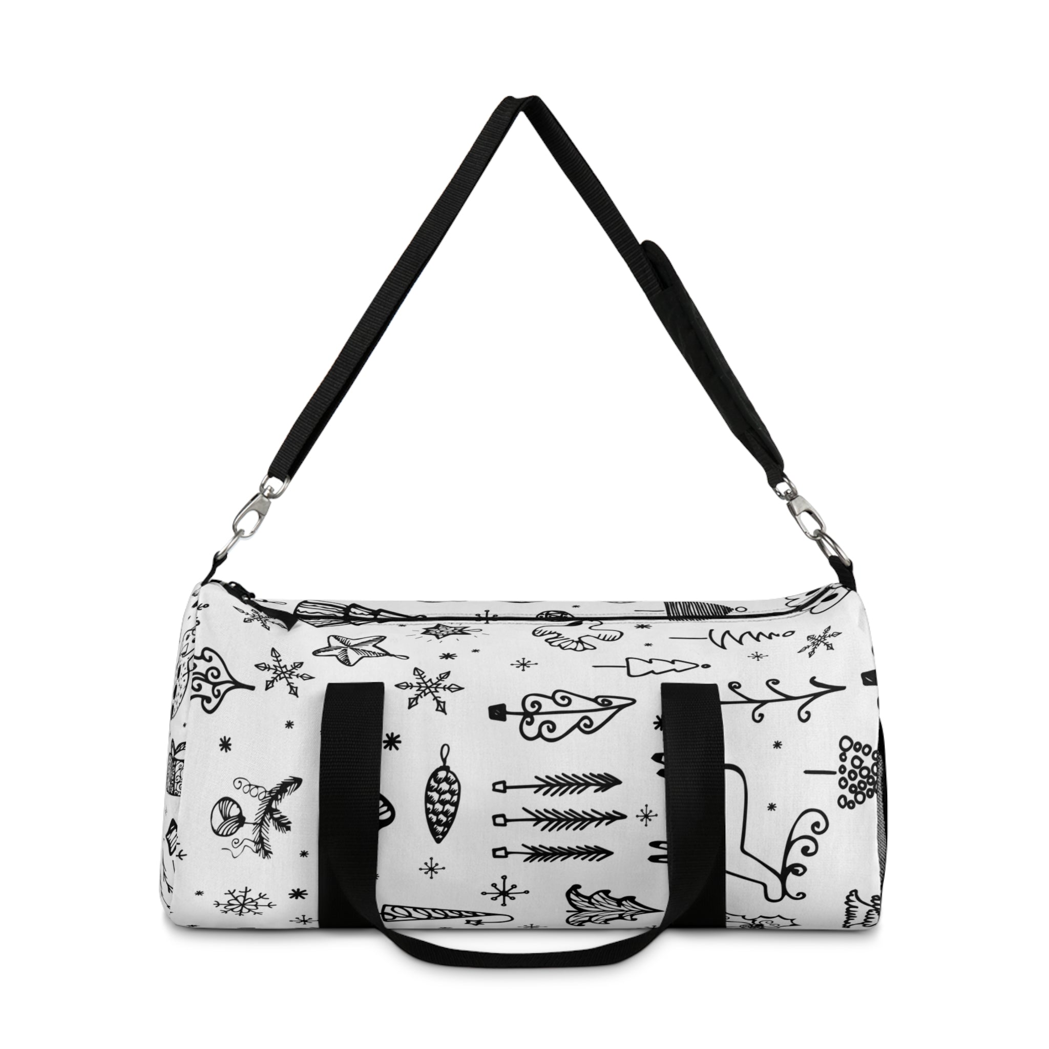 Black and White Christmas Duffel Bag