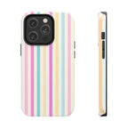 Pastel Candy Stripes Phone Cases (Apple & Android) - Pink Sweetheart
