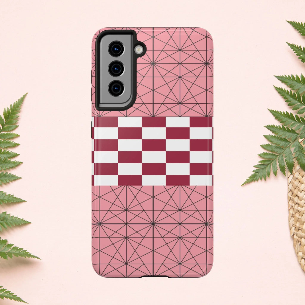 Geometric Kimono Tough Phone Case (Apple & Android) - Pink Sweetheart