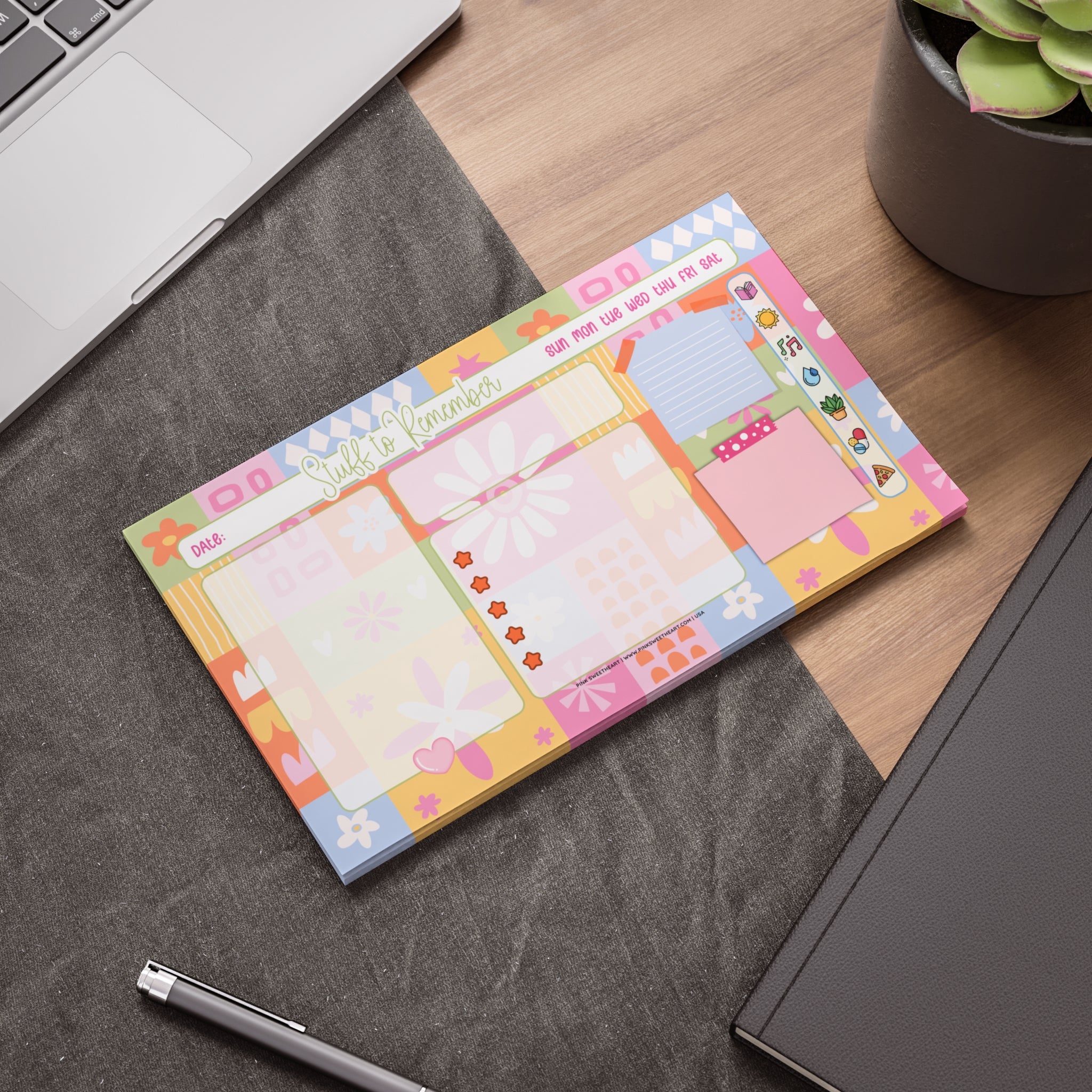 Fun Floral Patchwork Sticky Note Pad