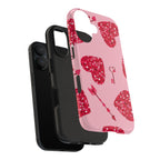 Sparkling Red Hearts Phone Case (Apple & Android)