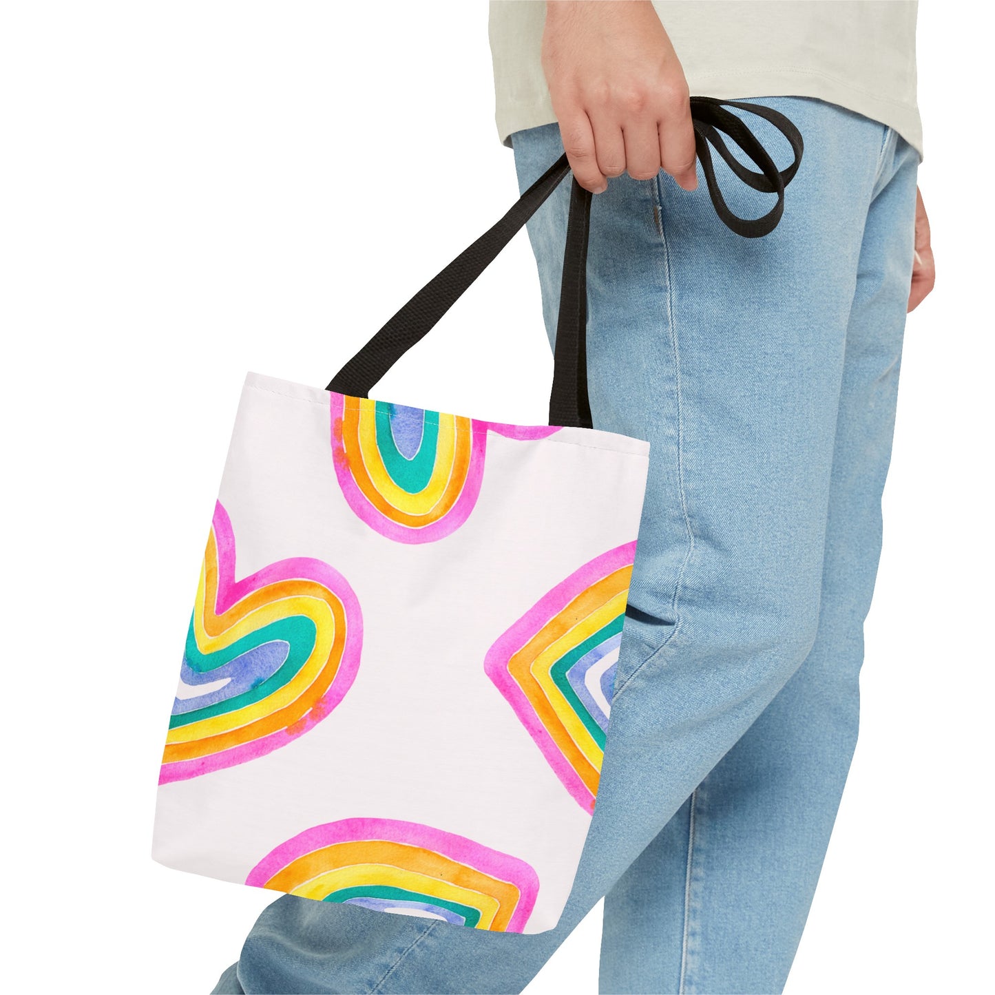 Rainbow Hearts Tote Bag