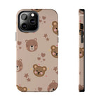 Boho Brown Bear Phone Case (Apple & Android) - Pink Sweetheart