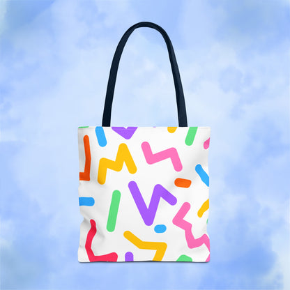 Colorful Doodle Zig Zags Tote Bag