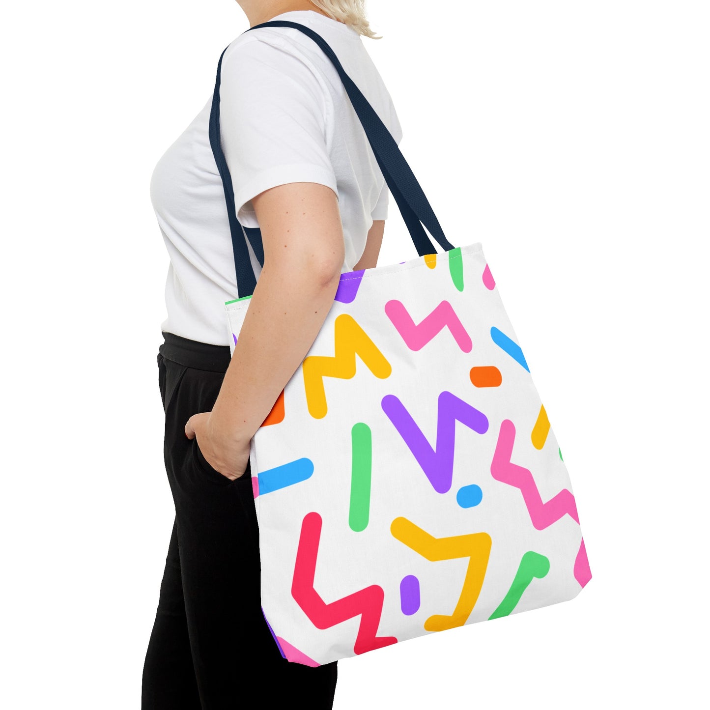 Colorful Doodle Zig Zags Tote Bag