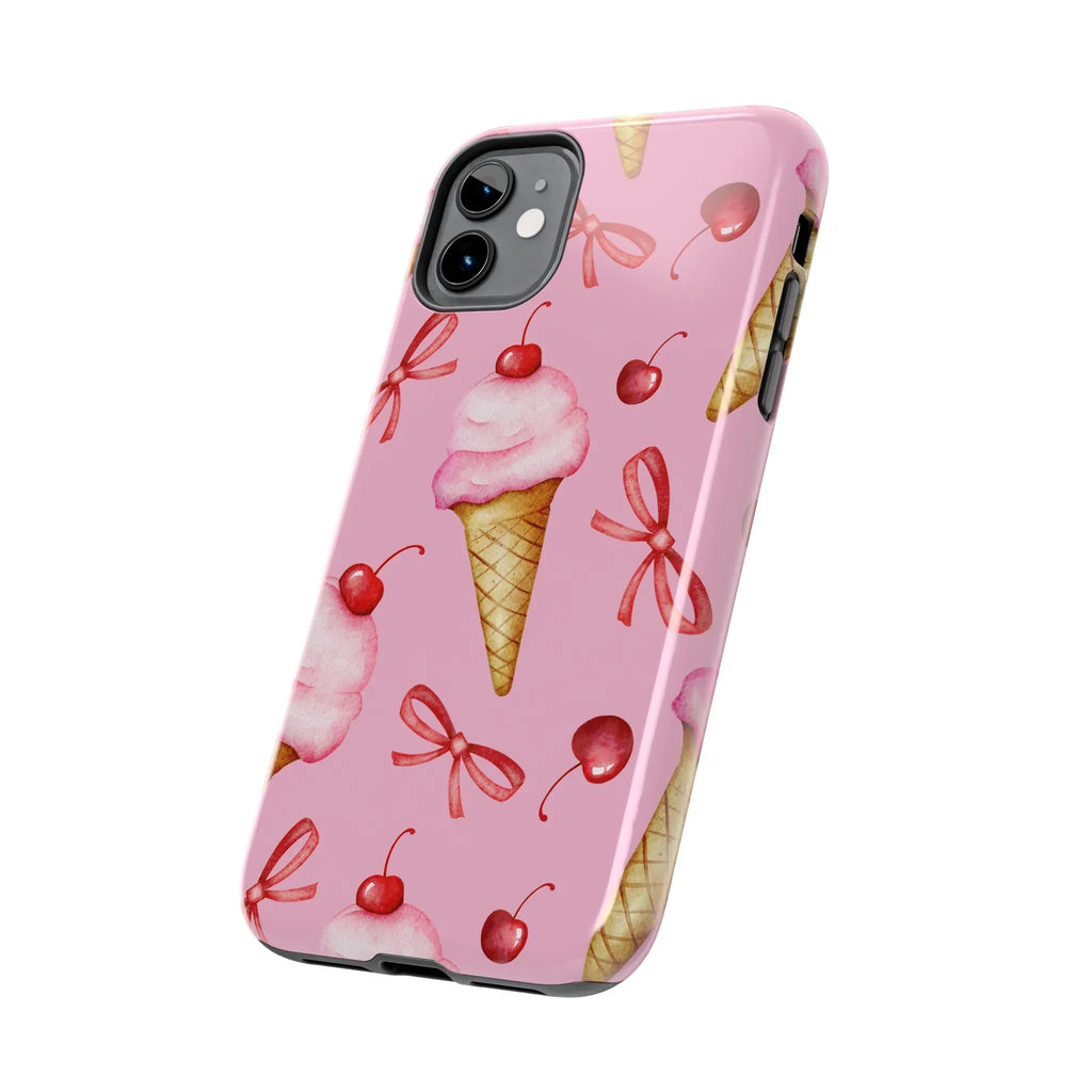 Cherry on Top Ice Cream Phone Case (Apple & Android) - Pink Sweetheart