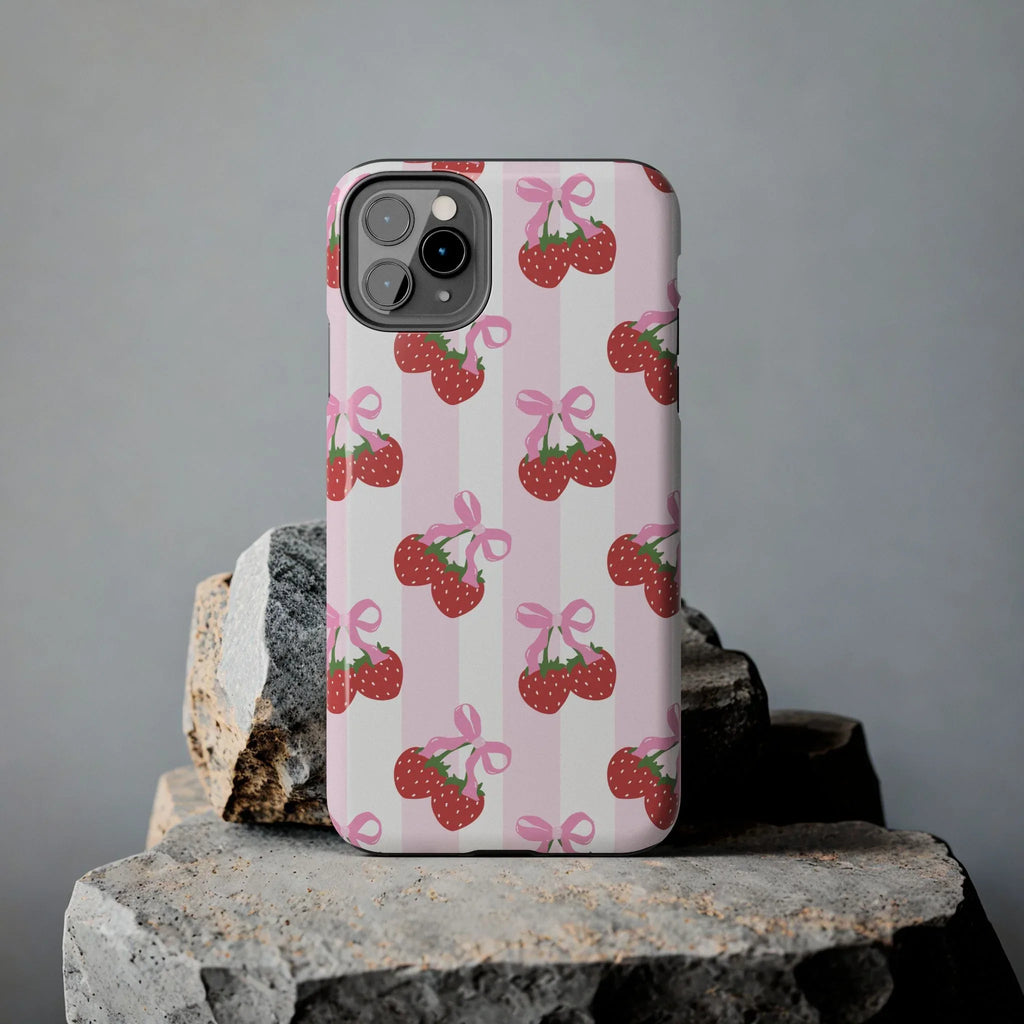 Strawberry Cherries Phone Case (Apple & Android) - Pink Sweetheart
