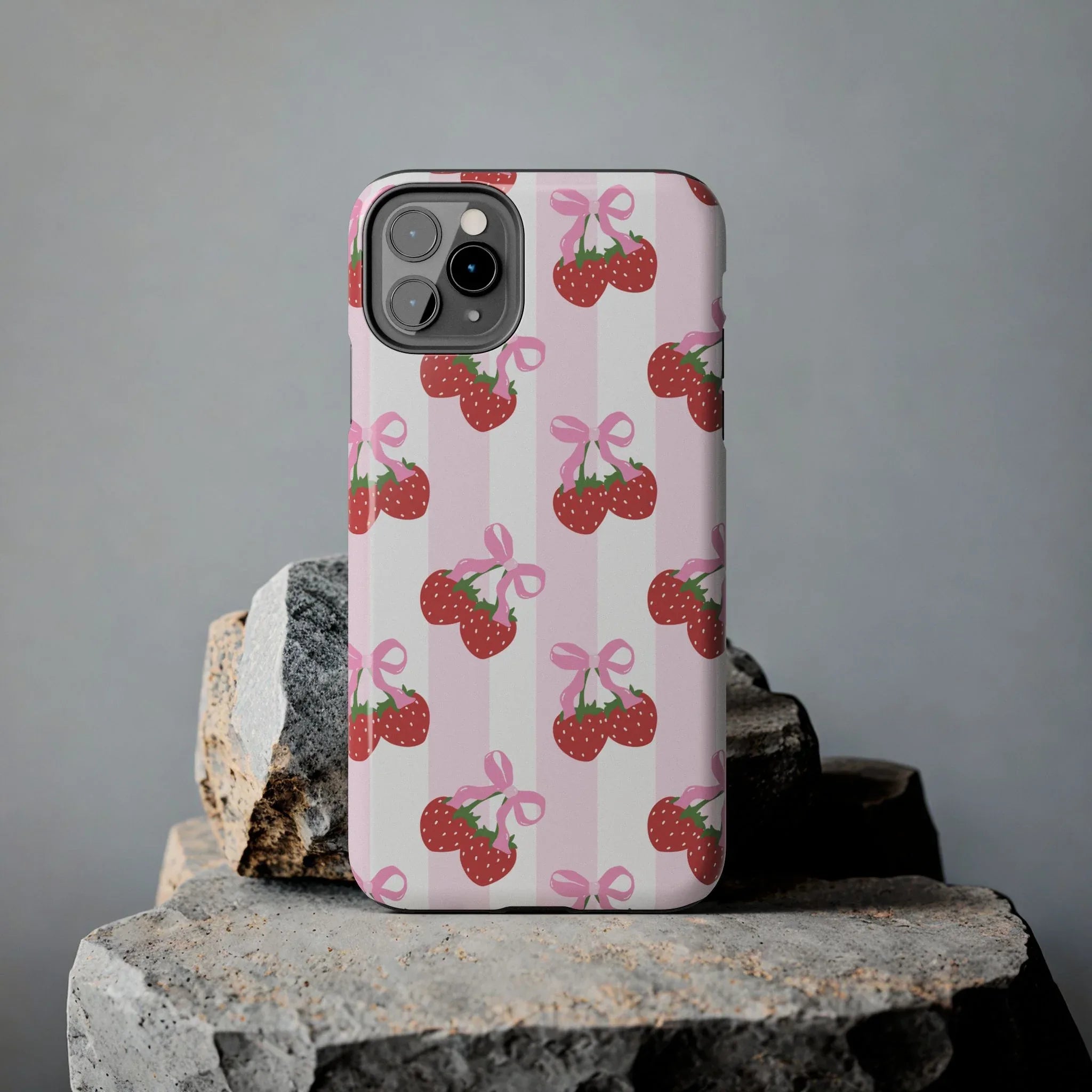 Strawberry Cherries Phone Case (Apple & Android) - Pink Sweetheart