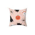Ghostly Ghouls Square Pillow - Pink Sweetheart