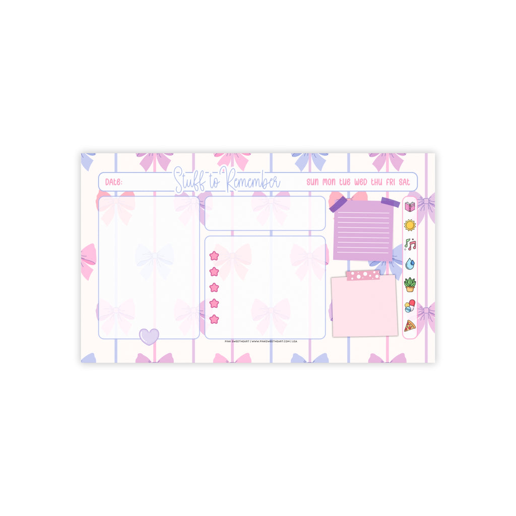 Striped Bow Trails Sticky Note Pad