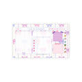 Striped Bow Trails Sticky Note Pad - Pink Sweetheart
