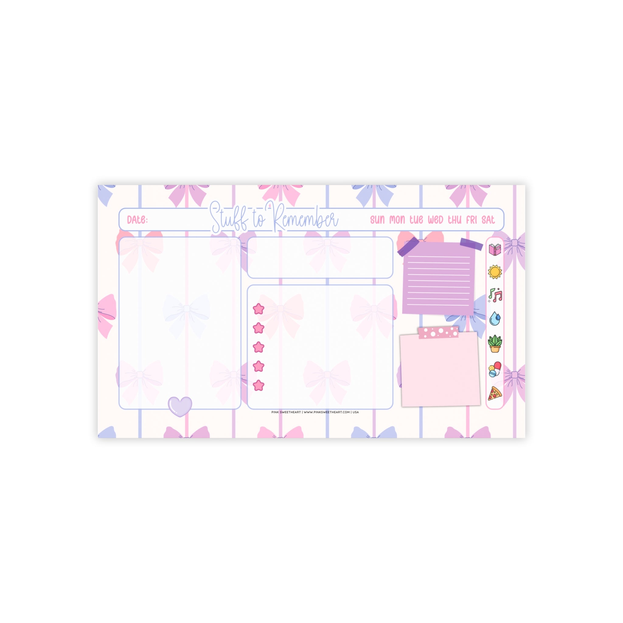 Striped Bow Trails Sticky Note Pad