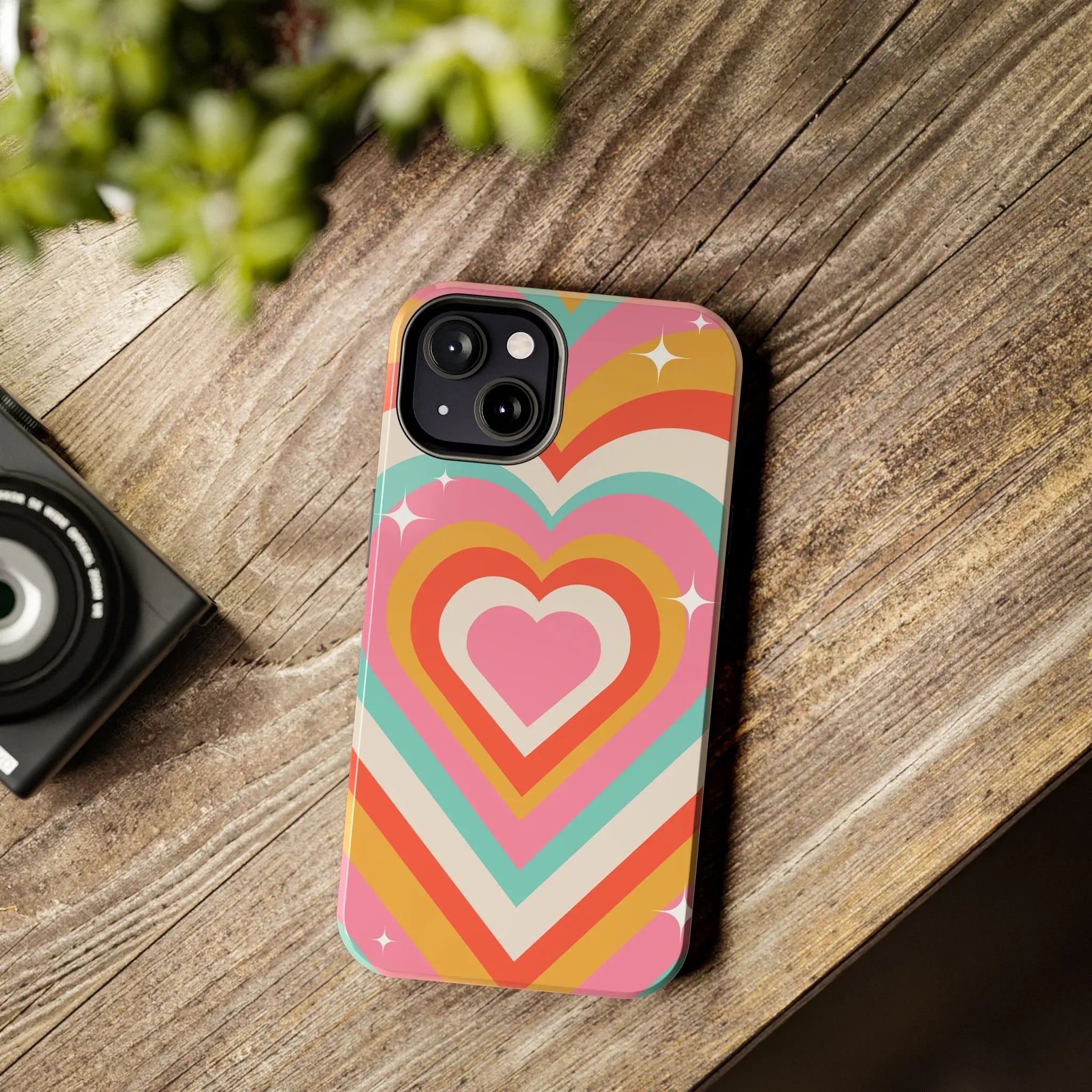 Psychedelic Hearts Phone Case (Apple & Android) - Pink Sweetheart