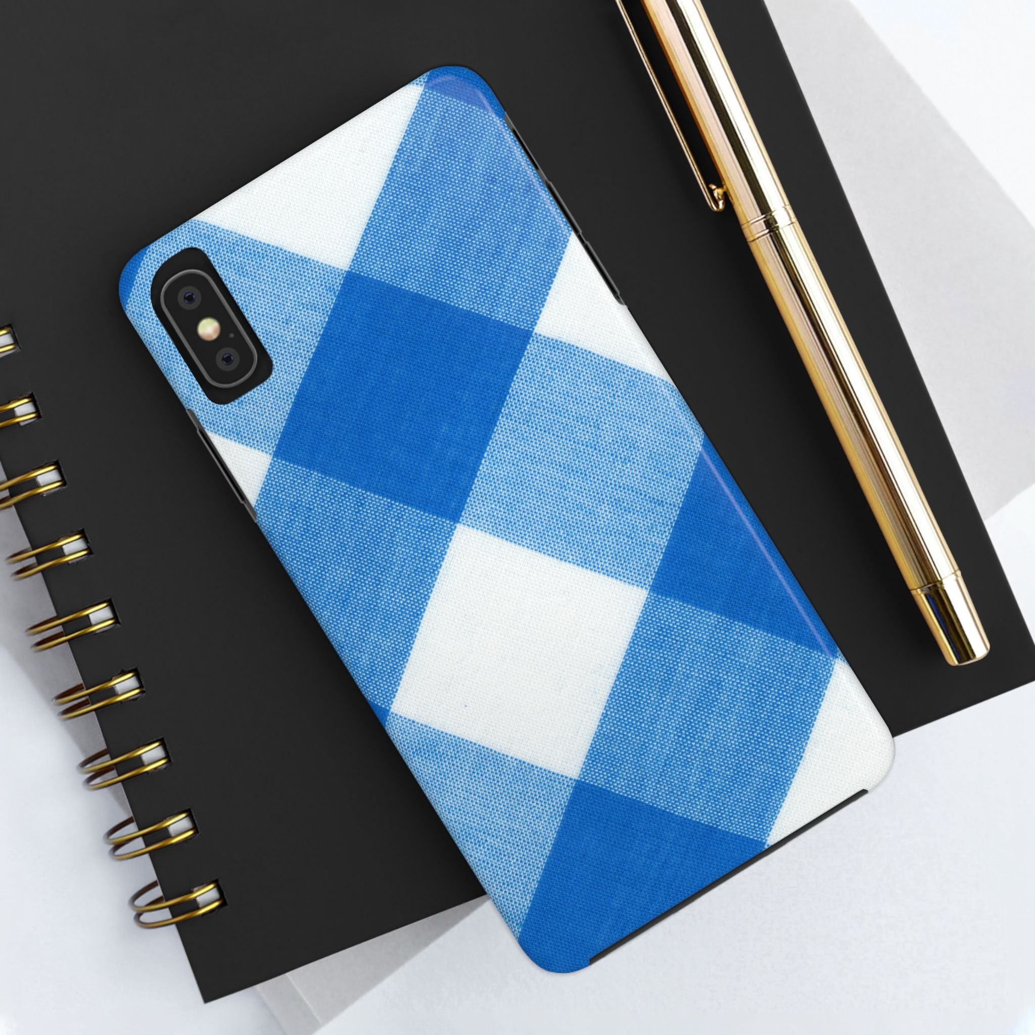 Classic Blue Gingham Phone Case (Apple & Android)