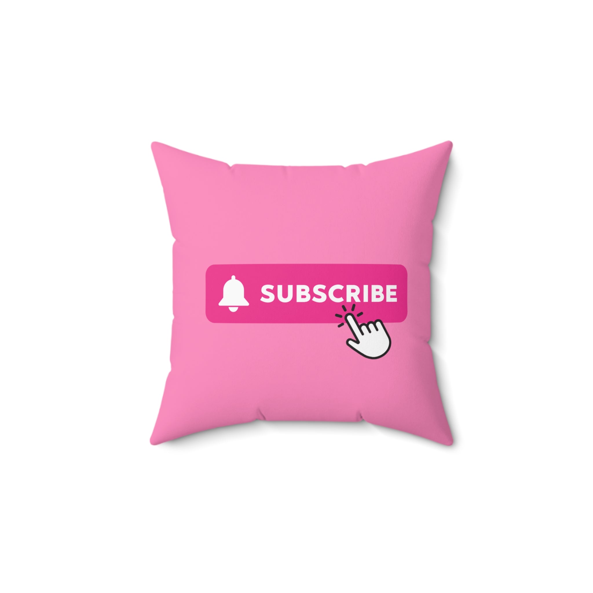 Pink Subscribe Square Pillow