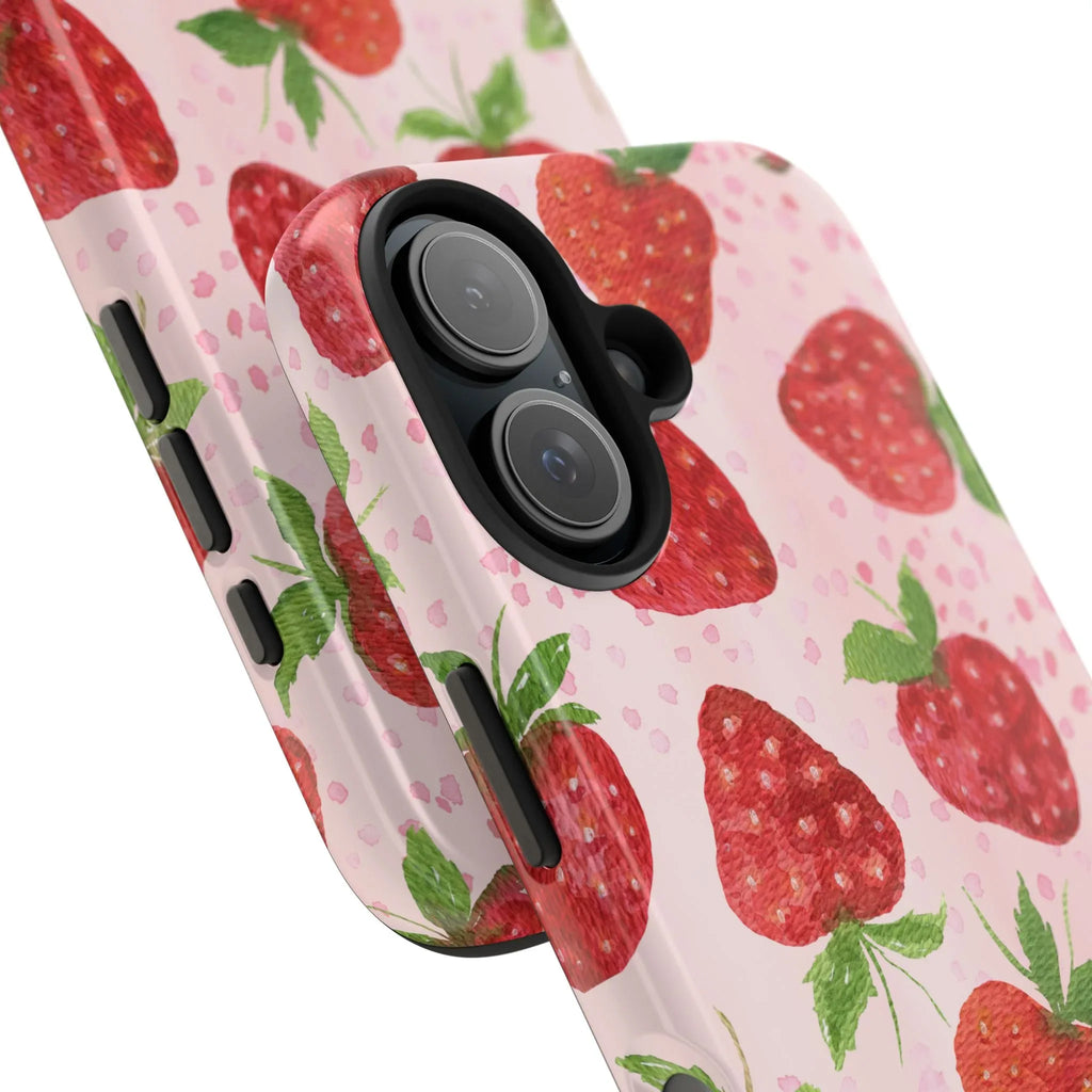 Cute Strawberries Phone Case (Apple & Android) - Pink Sweetheart