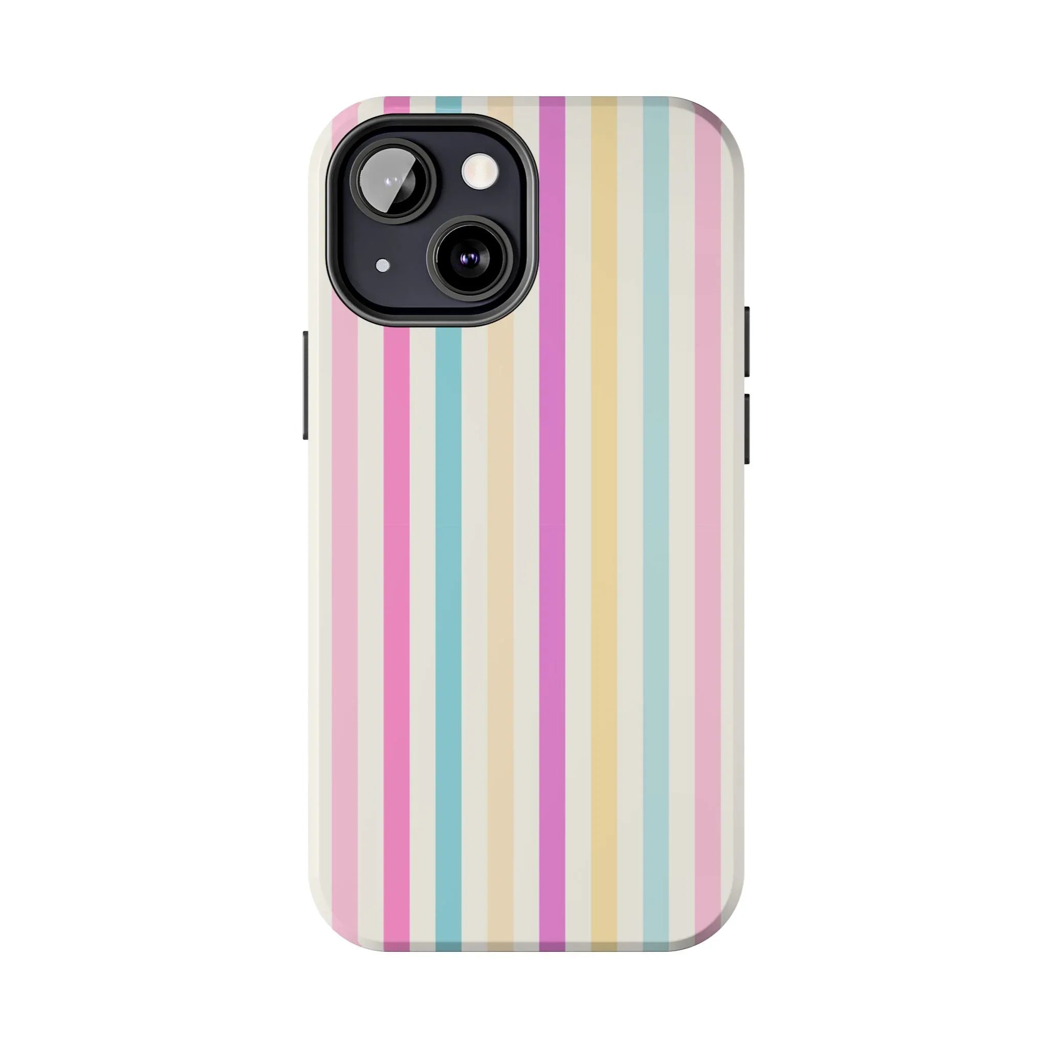 Pastel Candy Stripes Phone Cases (Apple & Android) - Pink Sweetheart