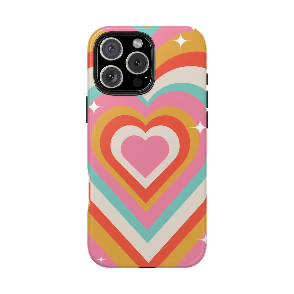 Psychedelic Hearts Phone Case (Apple & Android) - Pink Sweetheart