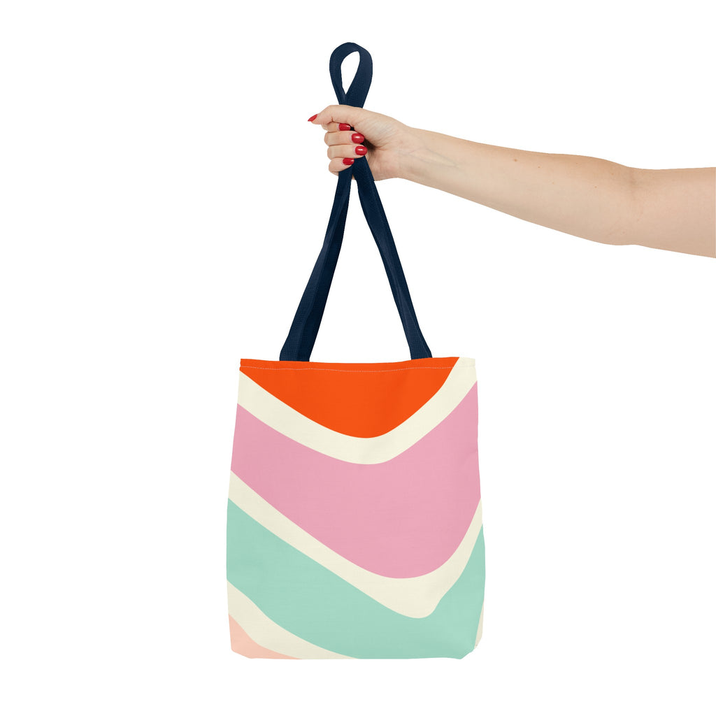 Retro Color Wave Tote Bag