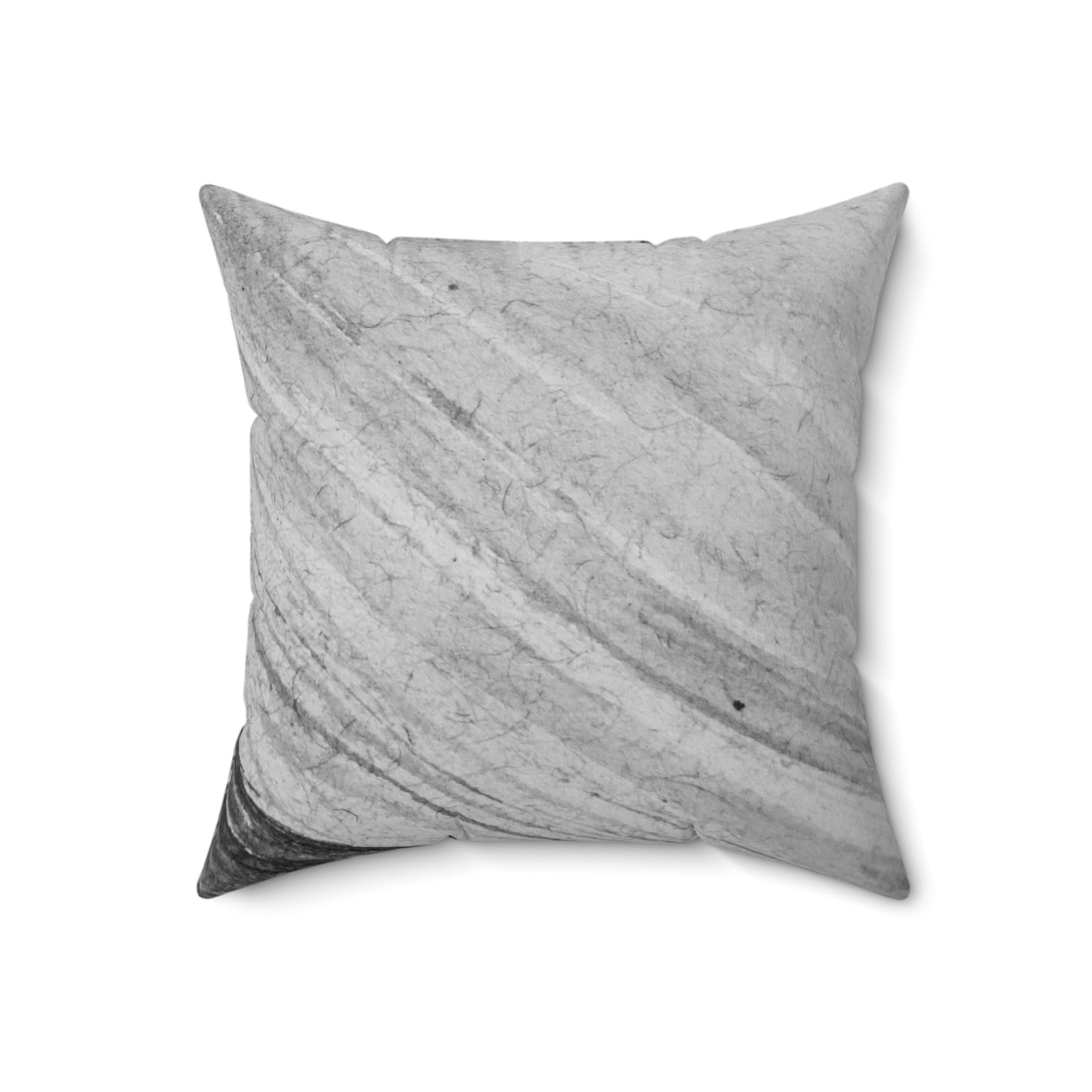 Gray and Black Paint Strokes Square Pillow