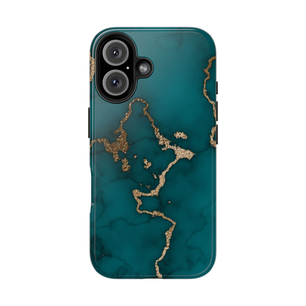 Green & Gold Marble Phone Case (Apple & Android)