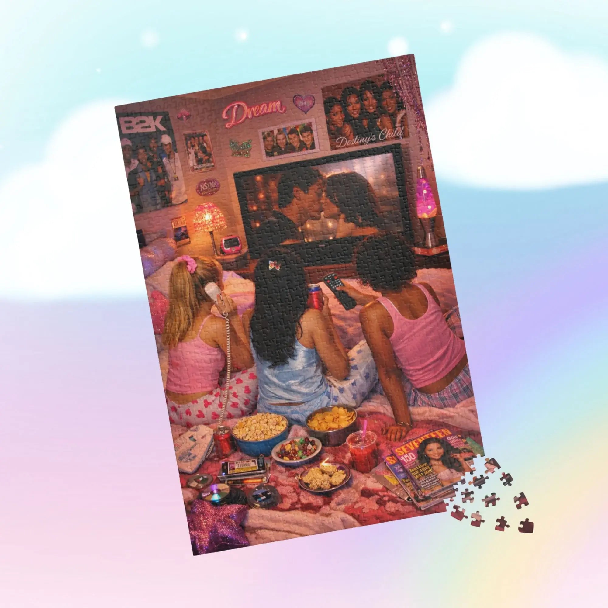Y2K Girls Movie Night Puzzle - 1014pcs - Pink Sweetheart