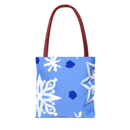 Blue Winter Snowflakes Tote Bag