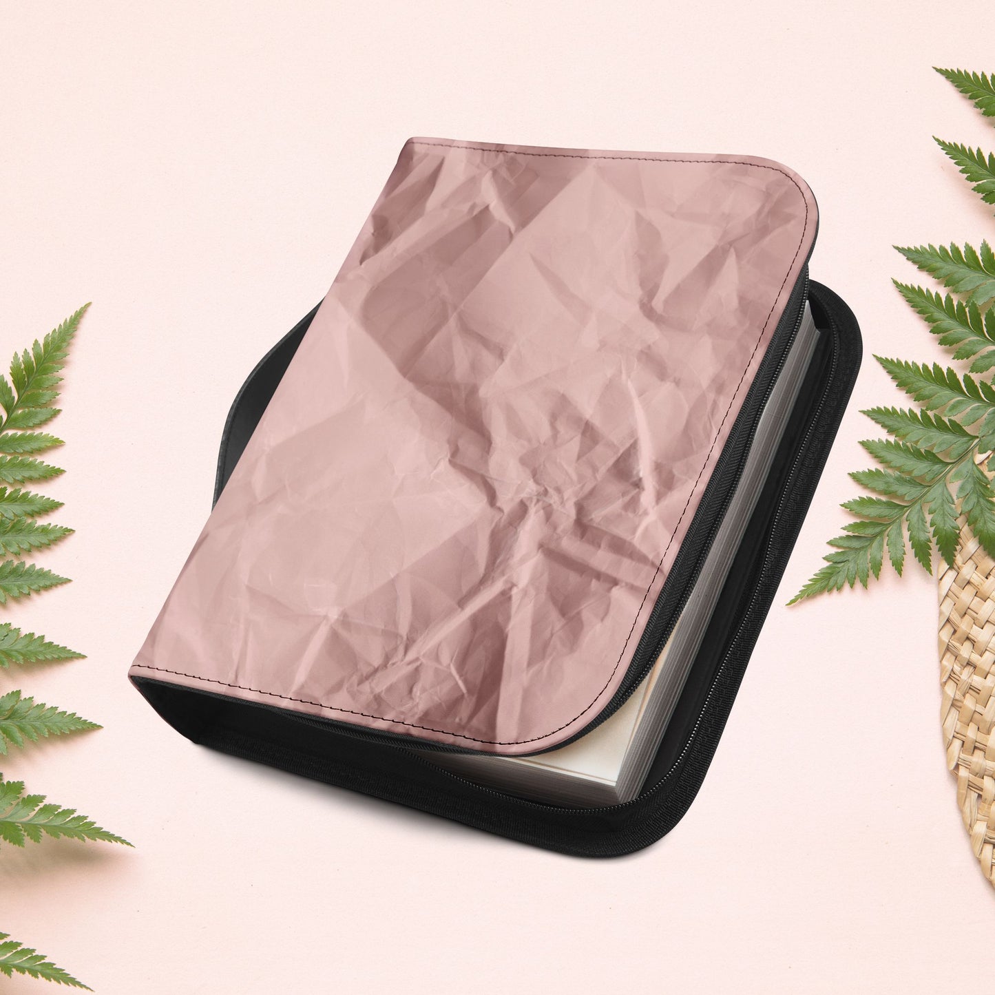 Wrinkled Blush Pink Paper Book Cover
