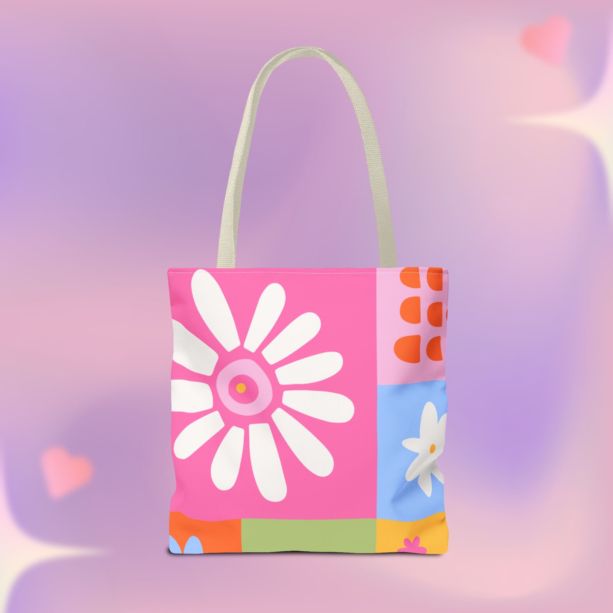 Vibrant Kawaii Floral Tote Bag